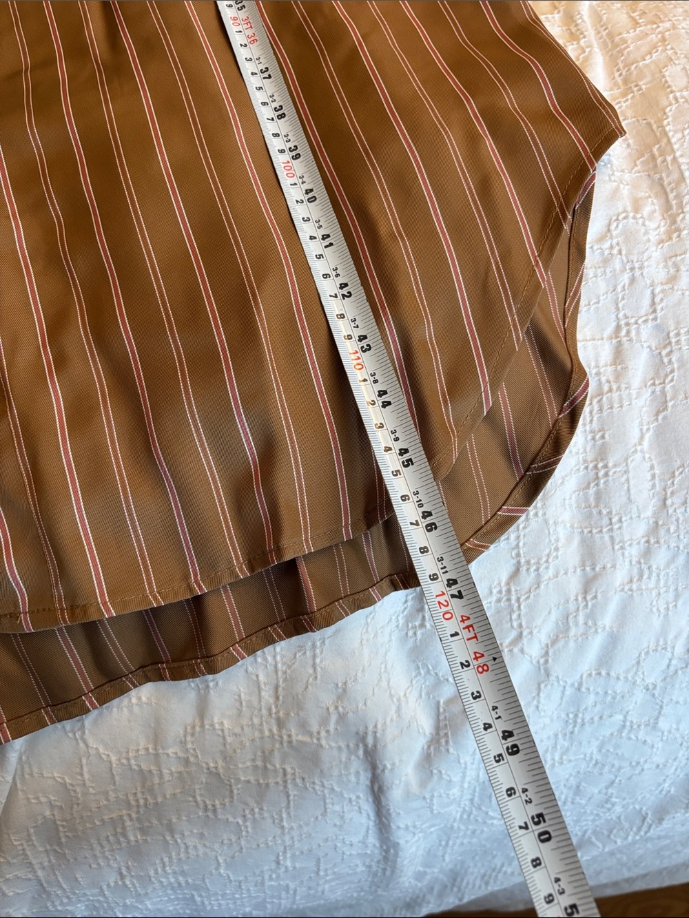 Wyeth Brown Pinstripe Shirt Dress Pink Detail NWT Sz M Coastal Cottagecore - Picture 14 of 14